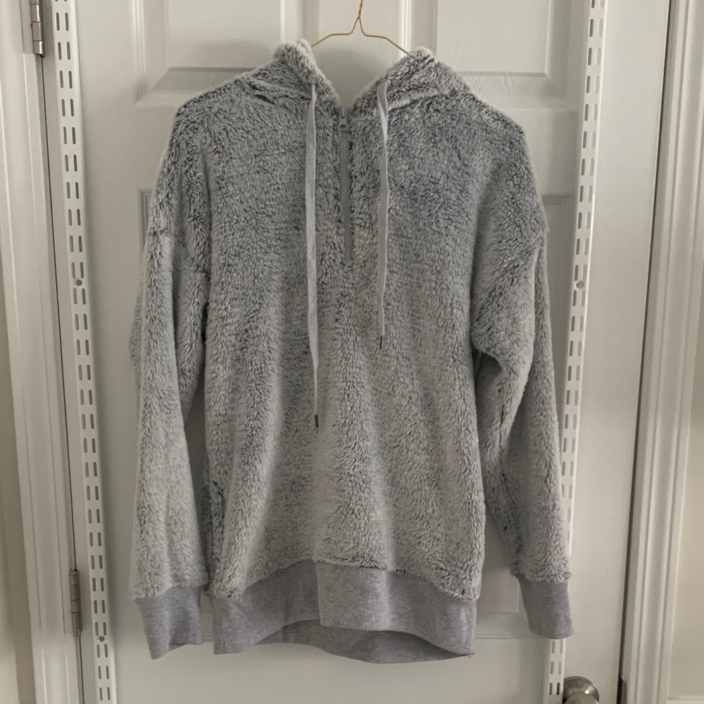 Aerie Soft Gray Fleece Jacket